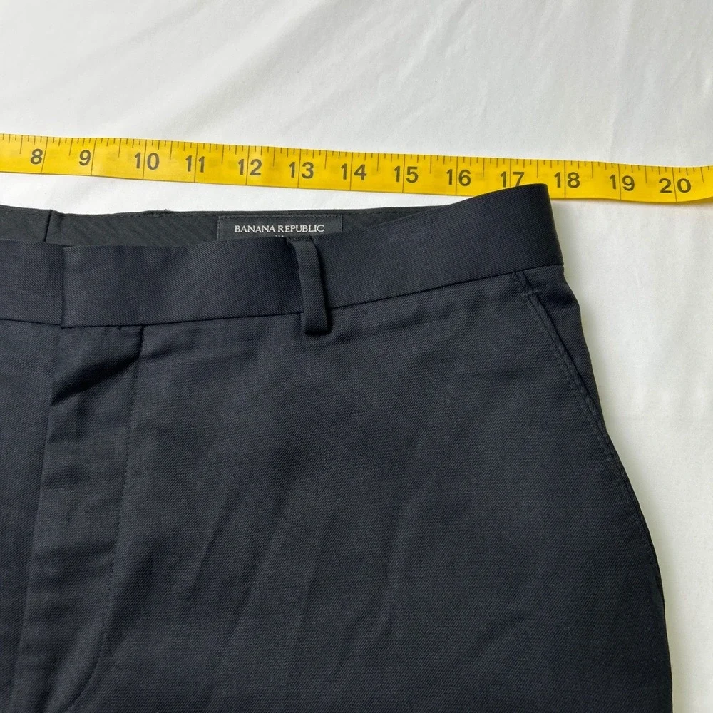 Banana Republic Mens Tailored Fit 100% Wool Dress Pants Size 35x32 Black Office